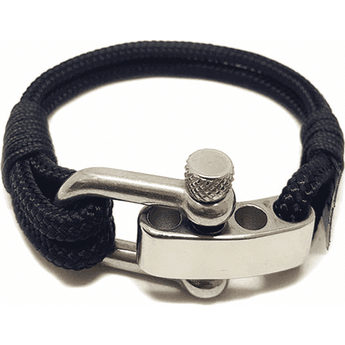Load image into Gallery viewer, Adjustable Shackle Black Nautical Bracelet-0
