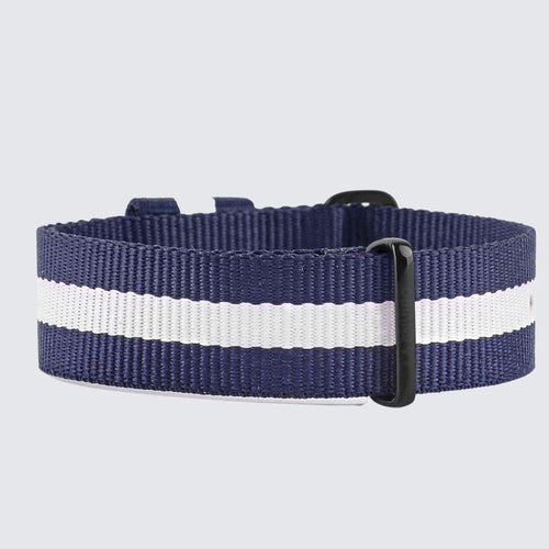 Load image into Gallery viewer, Nato Blue &amp; White Strap | 20MM-2
