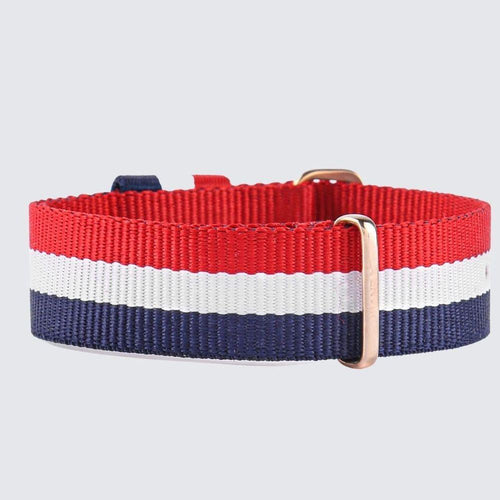 Load image into Gallery viewer, Nato Red, Blue &amp; White Strap | 20MM-0
