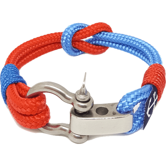 Adjustable Shackle Blue-Red Nautical Bracelet-0