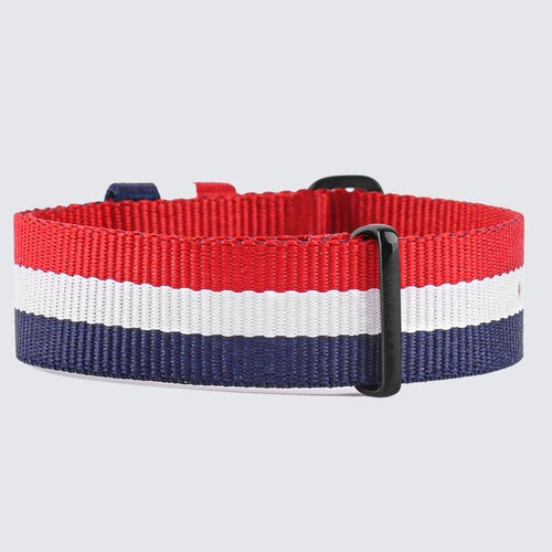 Load image into Gallery viewer, Nato Red, Blue &amp; White Strap | 20MM-2
