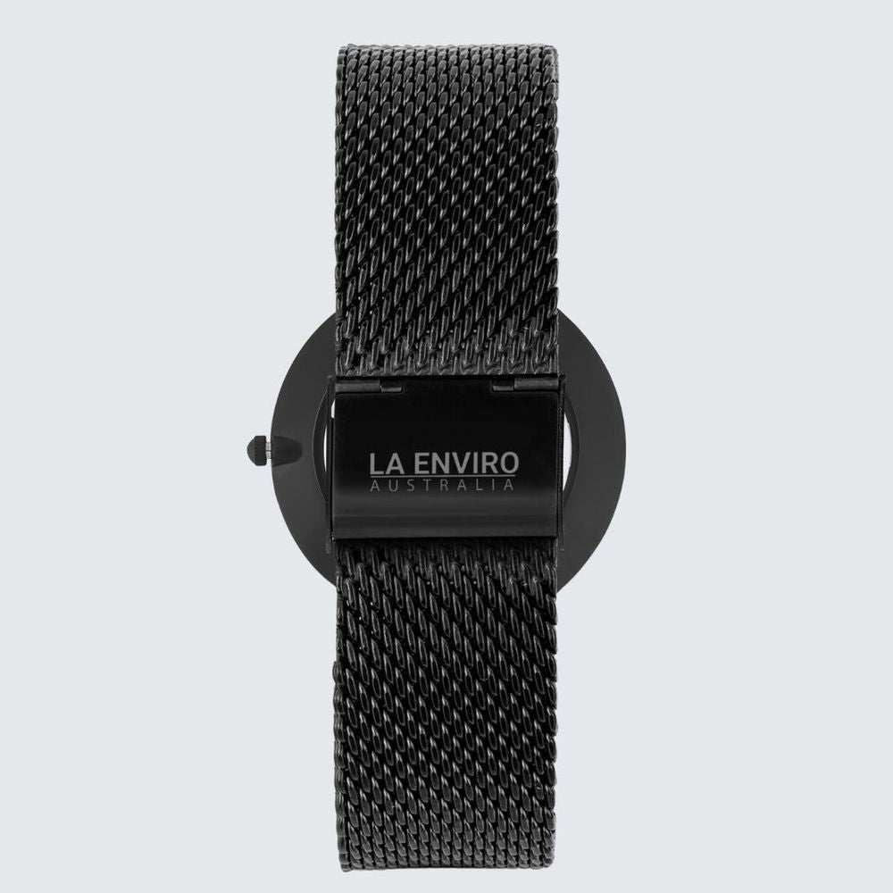 Black Marble Watch With Black Mesh Strap I 40 MM-2