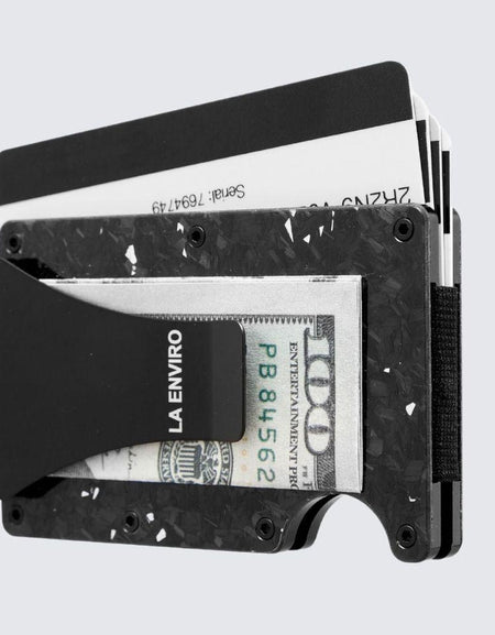 LORNE Forged Carbon Wallet I Gloss Silver-0