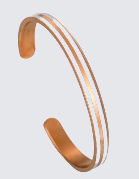 Minimalist Classic Bracelet - Rose Gold & White-0