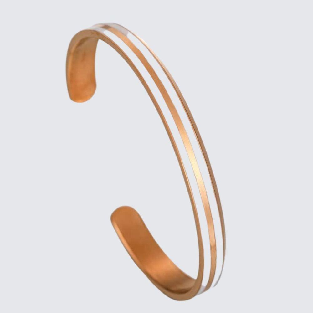 Minimalist Classic Bracelet - Rose Gold & White-0