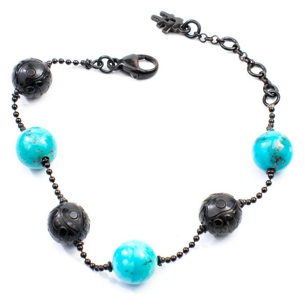 Ladies'Bracelet Folli Follie 4B14B007T Black Sterling silver (10 cm)-0