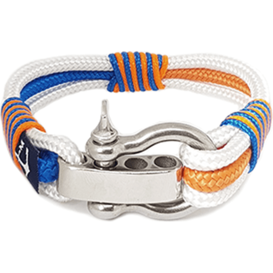 Adjustable Shackle Jolly Roger Nautical Bracelet-0