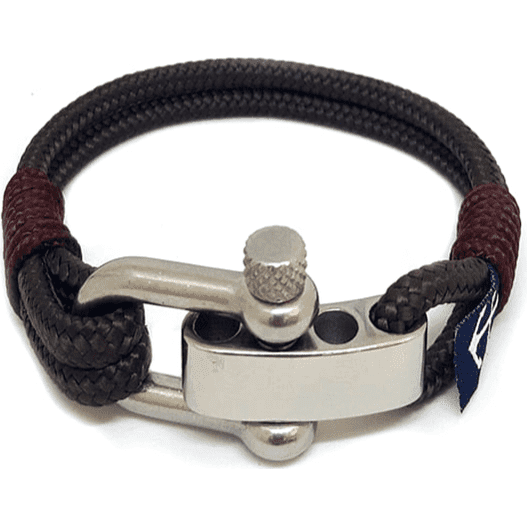 Adjustable Shackle Brown Nautical Bracelet-0