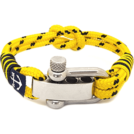 Adjustable Shackle Yellow Dotted Nautical Bracelet-0