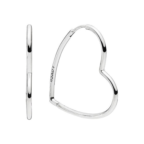 Load image into Gallery viewer, PANDORA JEWELRY Mod. ASYMMETRICAL HEART HOOP EARRINGS-0
