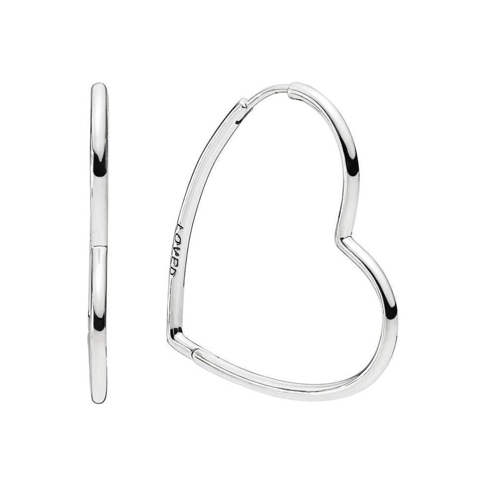 PANDORA JEWELRY Mod. ASYMMETRICAL HEART HOOP EARRINGS-0