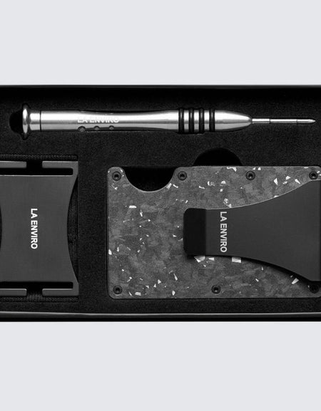 LORNE Forged Carbon Wallet I Matte Silver-0