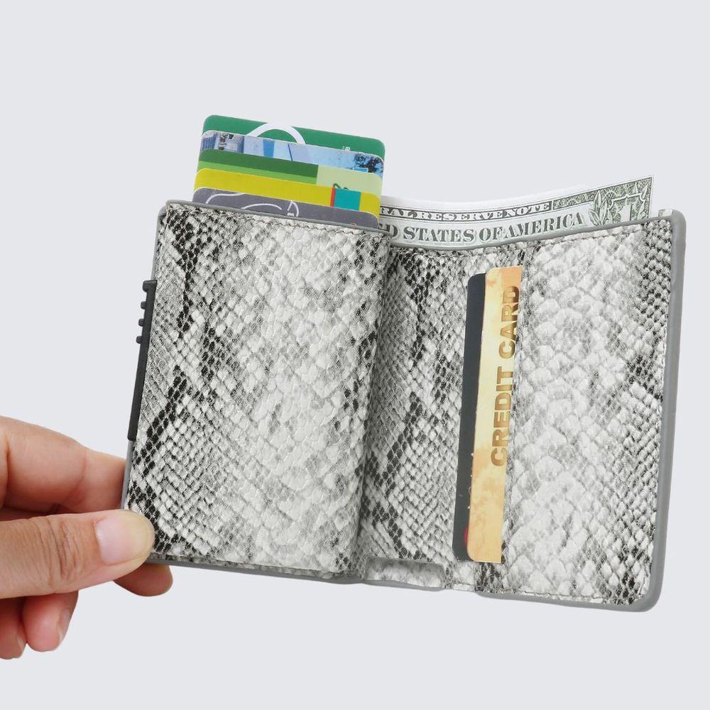 VEGAN Skin Leather Wallet I Grey-1