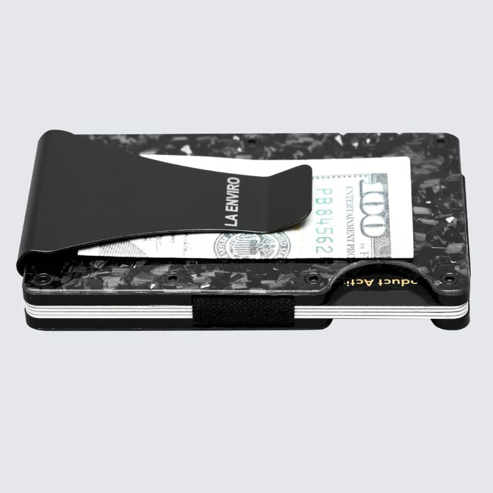 LORNE Forged Carbon Wallet I Gloss Silver-3