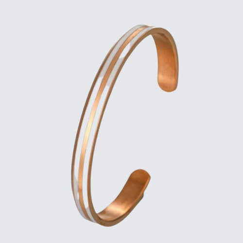 Load image into Gallery viewer, Minimalist Classic Bracelet - Rose Gold &amp; White-2
