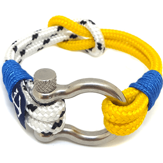 Yellow and White Shackle Nautical Bracelet-0