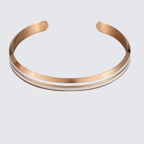 Load image into Gallery viewer, Minimalist Classic Bracelet - Rose Gold &amp; White-1
