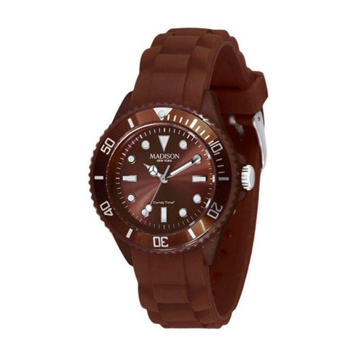 Load image into Gallery viewer, Madison Ladies&#39; L4167-19 Brown Rubber Strap Watch - Women&#39;s Fashion Timepiece in Elegant Brown Color (Ø 35 mm)
