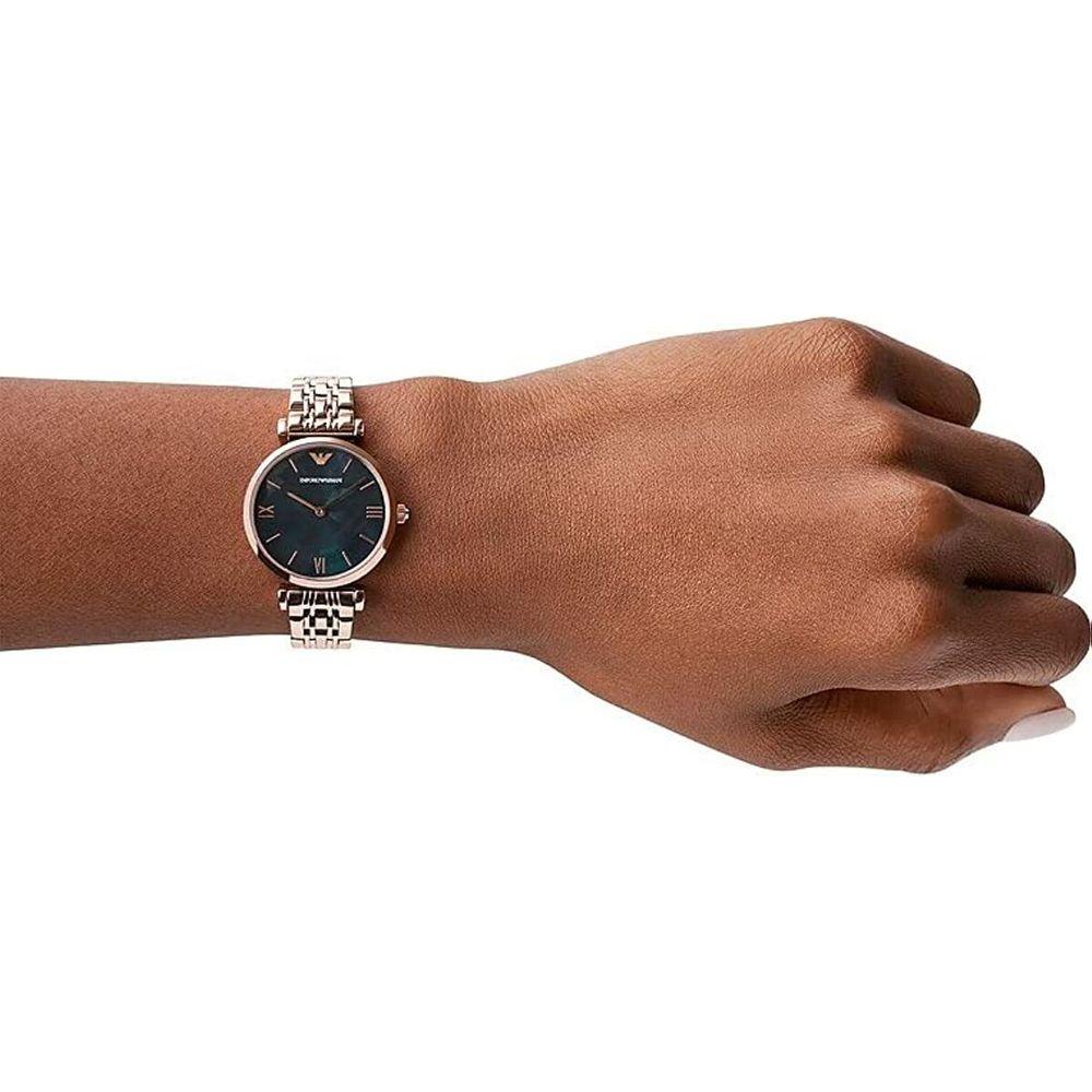 Pink Steel Elegance: Ladies' Armani AR11401 Quartz Wristwatch