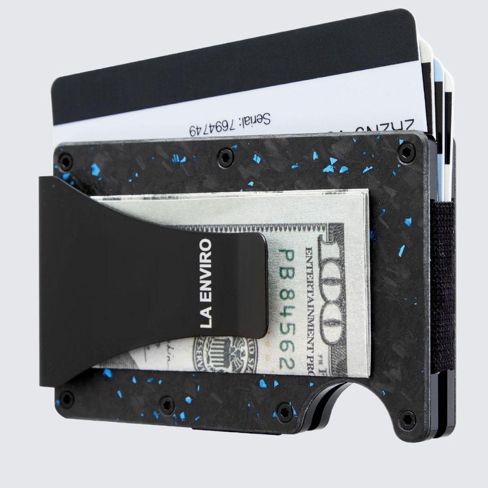 LORNE Forged Carbon Wallet I Matte Blue-1