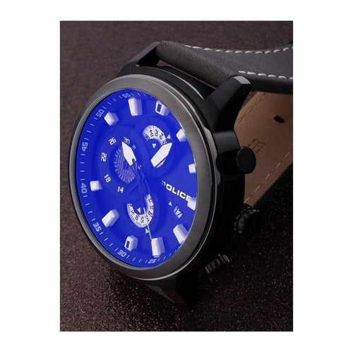 Load image into Gallery viewer, Police Men&#39;s R1451281001 Quartz Blue Dial Leather Strap Replacement - Grey
