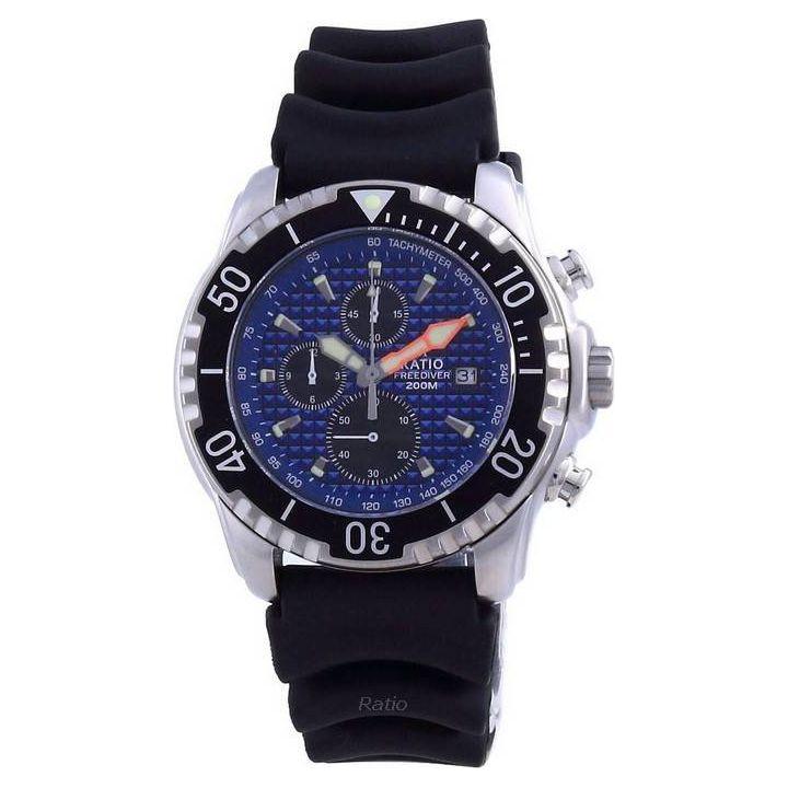 Ratio 200M Diver Quartz Chronograph Sapphire 48HA90-17-CHR-BLU Men's Blue Watch