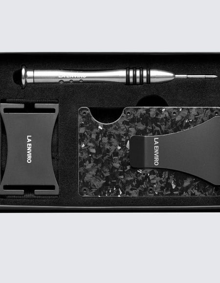 LORNE Forged Carbon Wallet I Gloss Silver-1