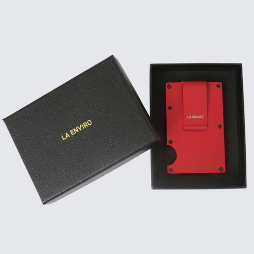 Load image into Gallery viewer, Minimalist Metal Wallet I Red-3
