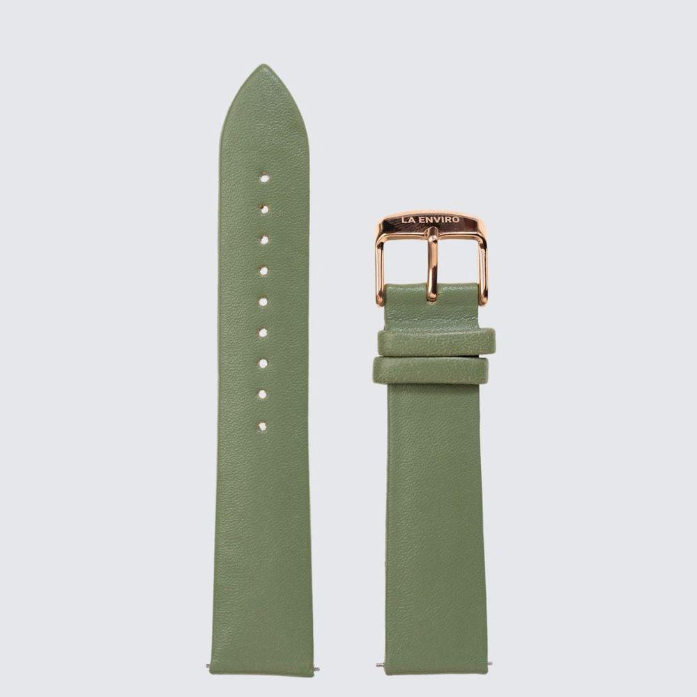 Green Vegan Leather Unstitched Strap | 20MM-3