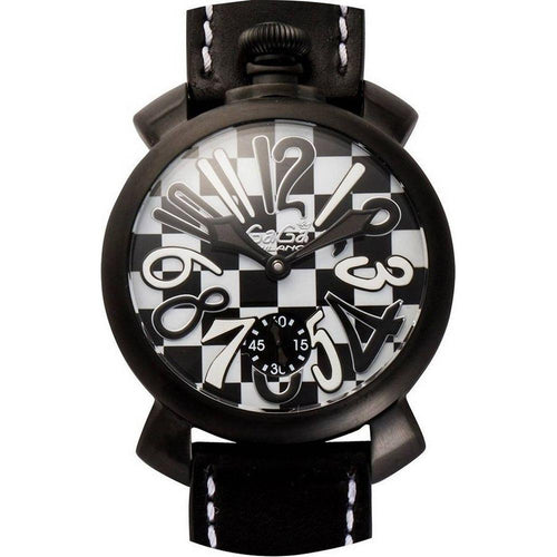 Load image into Gallery viewer, GaGa Milano Black And White Leather Strap Replacement for Men&#39;s Watch
