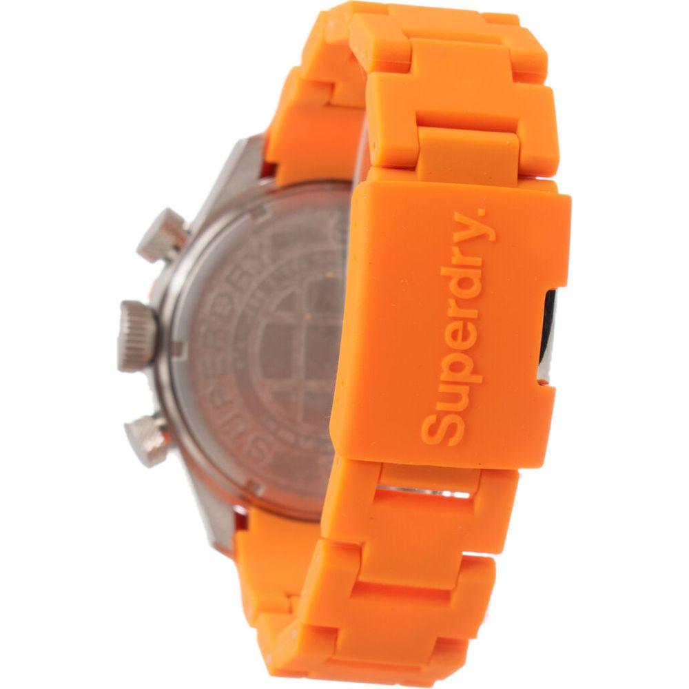 Superdry Unisex Orange Silicone Watch Strap Replacement - Vibrant and Versatile Wristwear for All Genders