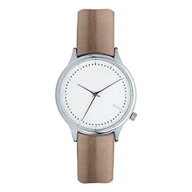 Komono KOM-W2857 Women's White Leather Watch Strap - Elegant Replacement Band for Timeless Style