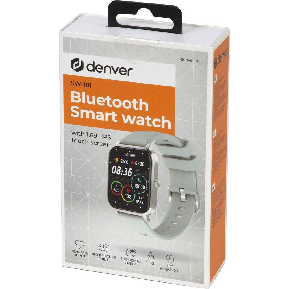 Denver Electronics SW181 Grey 1.7" Sleek Smartwatch for Men