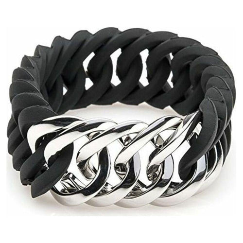 Load image into Gallery viewer, Bracelet TheRubz 100173 Black Silicone Stainless steel Silver Steel/Silicone-0
