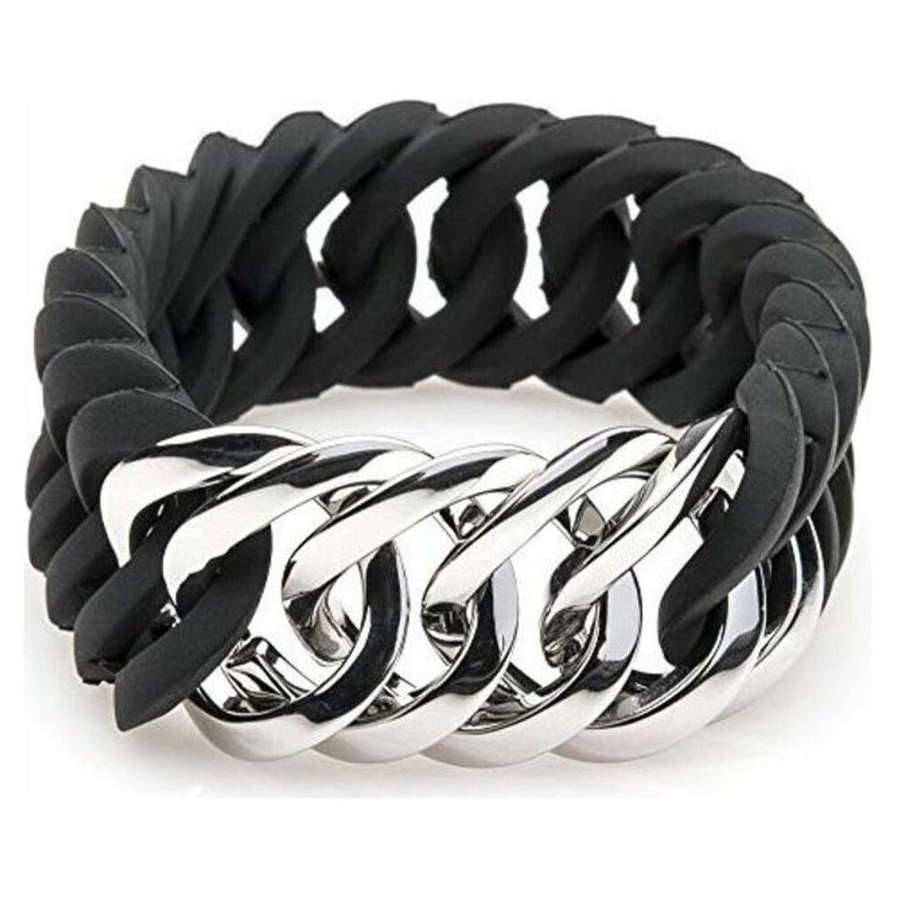 Bracelet TheRubz 100173 Black Silicone Stainless steel Silver Steel/Silicone-0