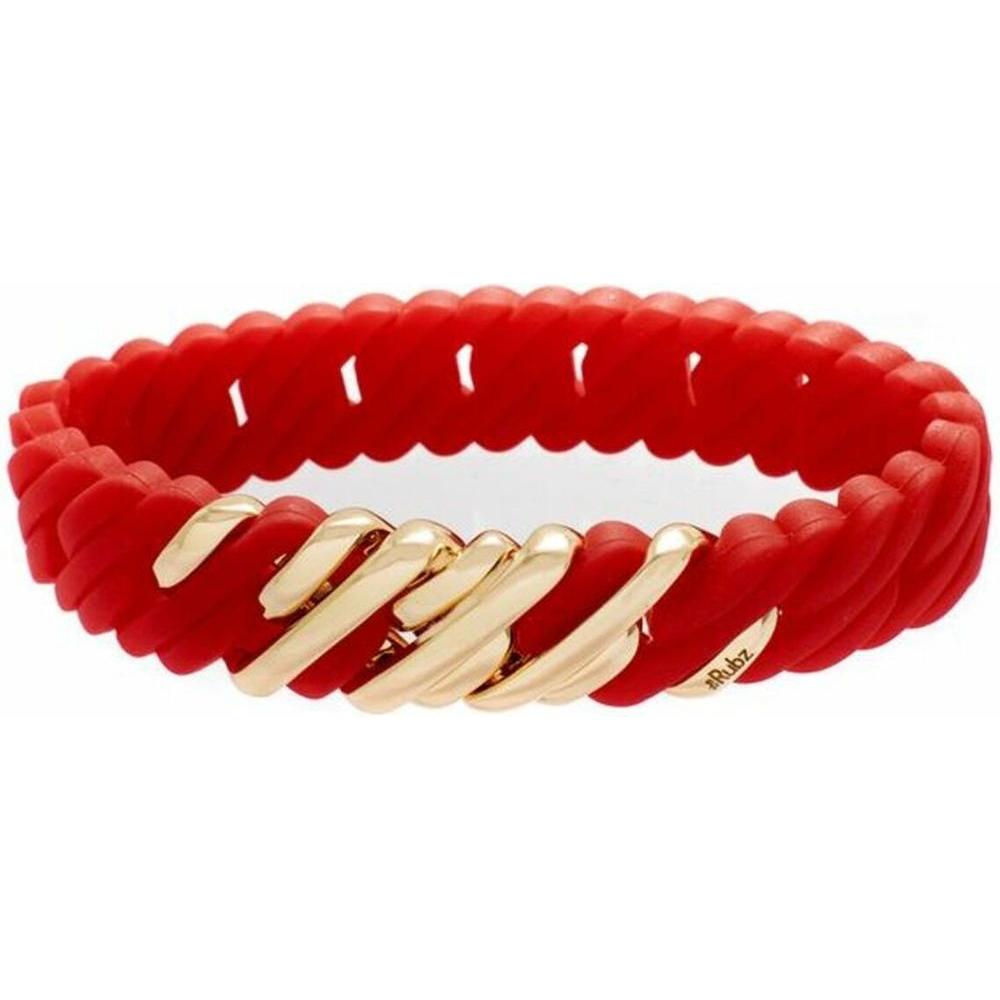 Bracelet TheRubz 100216 Red Silicone Stainless steel Golden Steel/Silicone (15 mm)-1
