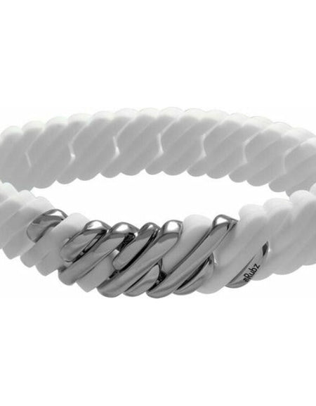 Bracelet TheRubz 100409 White Silicone Stainless steel Silver Steel/Silicone (15 mm)-1