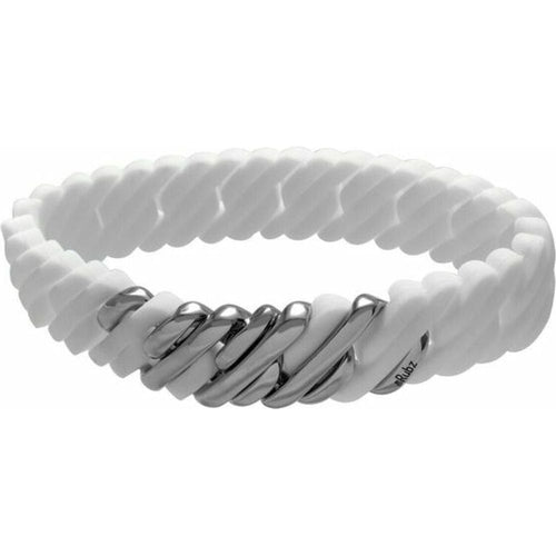 Load image into Gallery viewer, Bracelet TheRubz 100409 White Silicone Stainless steel Silver Steel/Silicone (15 mm)-1
