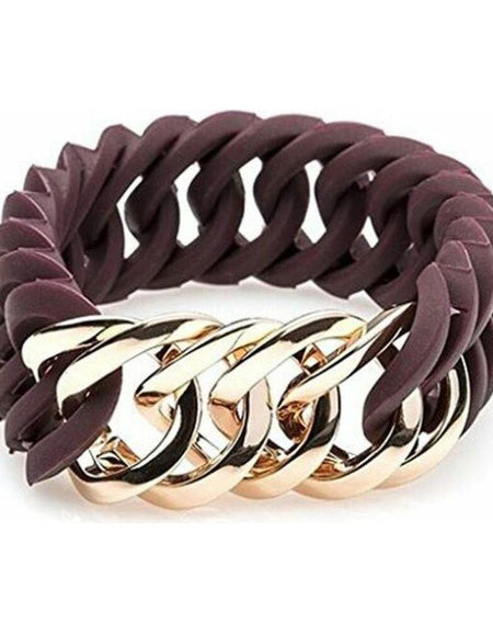 Bracelet TheRubz 100467 Red Silicone Stainless steel Golden Steel/Silicone-0