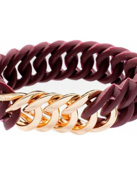 Bracelet TheRubz 100467 Red Silicone Stainless steel Golden Steel/Silicone-1