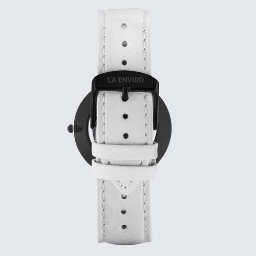 Load image into Gallery viewer, Black Marble Watch With White Pineapple Leather Strap I 40 MM-2
