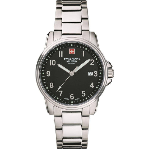 Load image into Gallery viewer, Swiss Alpine Military By Grovana Leader Black Dial Quartz 7011.1137 100M Men&#39;s Watch
