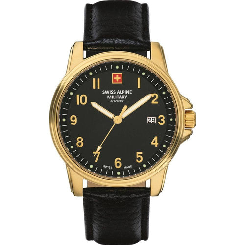Load image into Gallery viewer, Swiss Alpine Military By Grovana Leader Black Dial Quartz 7011.1517 100M Men&#39;s Watch
