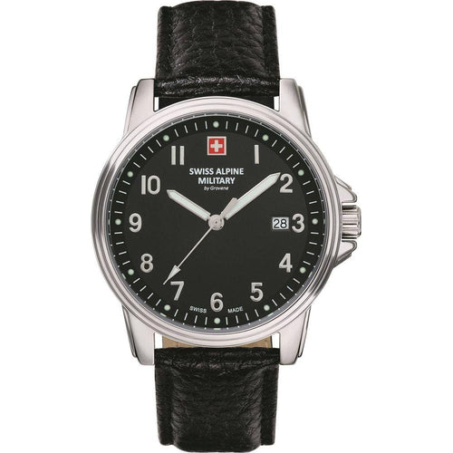Load image into Gallery viewer, Swiss Alpine Military By Grovana Leader Black Dial Quartz 7011.1537 100M Men&#39;s Watch
