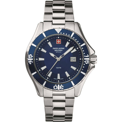 Load image into Gallery viewer, Swiss Alpine Military By Grovana Nautilus Blue Dial Quartz 7040.1135 100M Men&#39;s Watch
