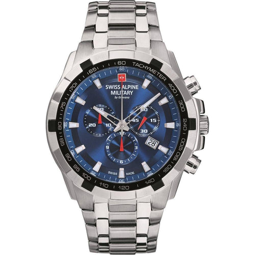 Load image into Gallery viewer, Swiss Alpine Military By Grovana Star Fighter Chronograph Blue Dial Quartz 7043.9135 100M Men&#39;s Watch

