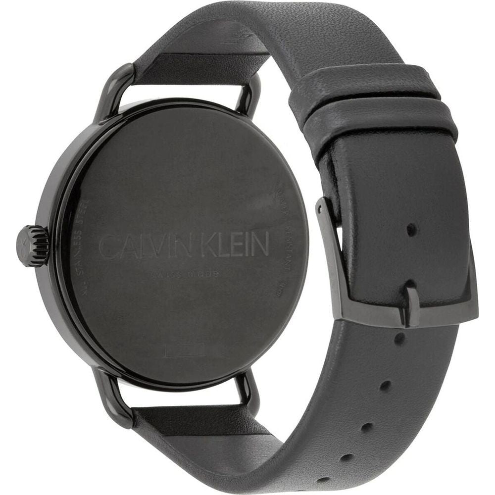 Calvin Klein Women's Fashion-Forward Timepiece - Model K7B214CP - Black Leather Strap, Red Dial