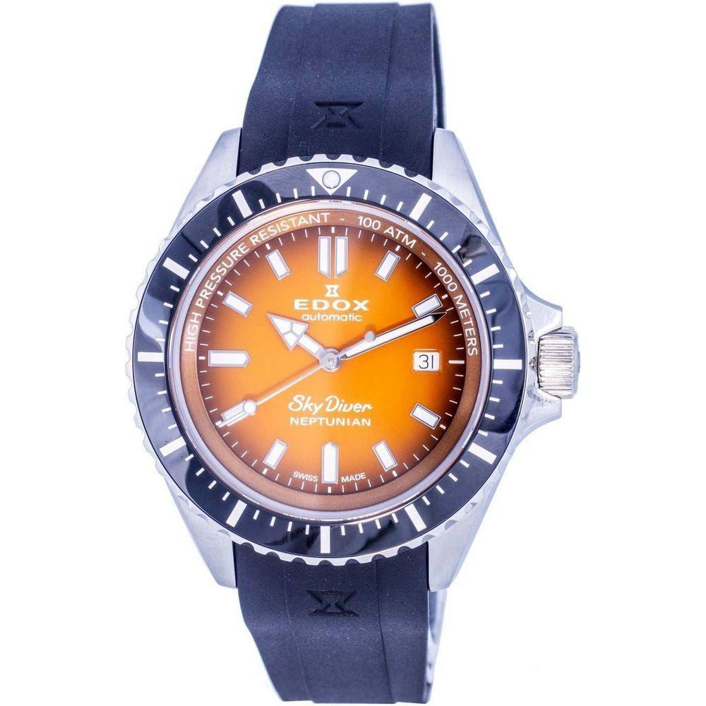 Edox SkyDiver Neptunian Diver's Watch - Model 1000M: Men's Orange Dive Watch