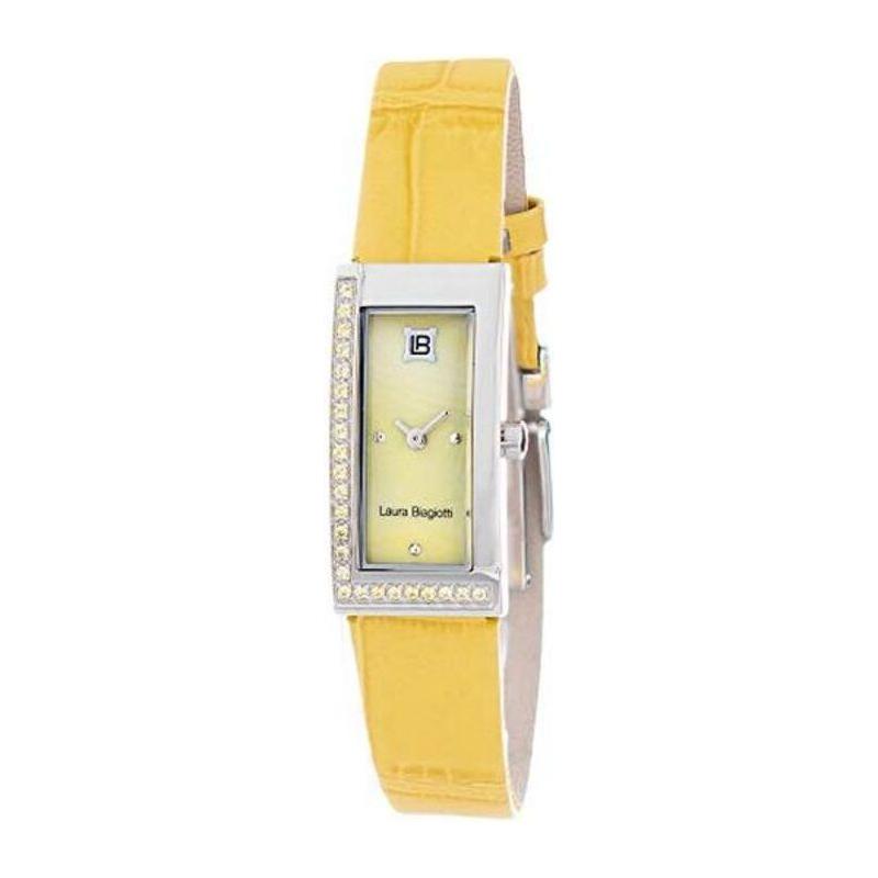 Laura Biagiotti LB0011S-05Z Women's Yellow Leather Strap Replacement for Quartz Watch (15 mm)