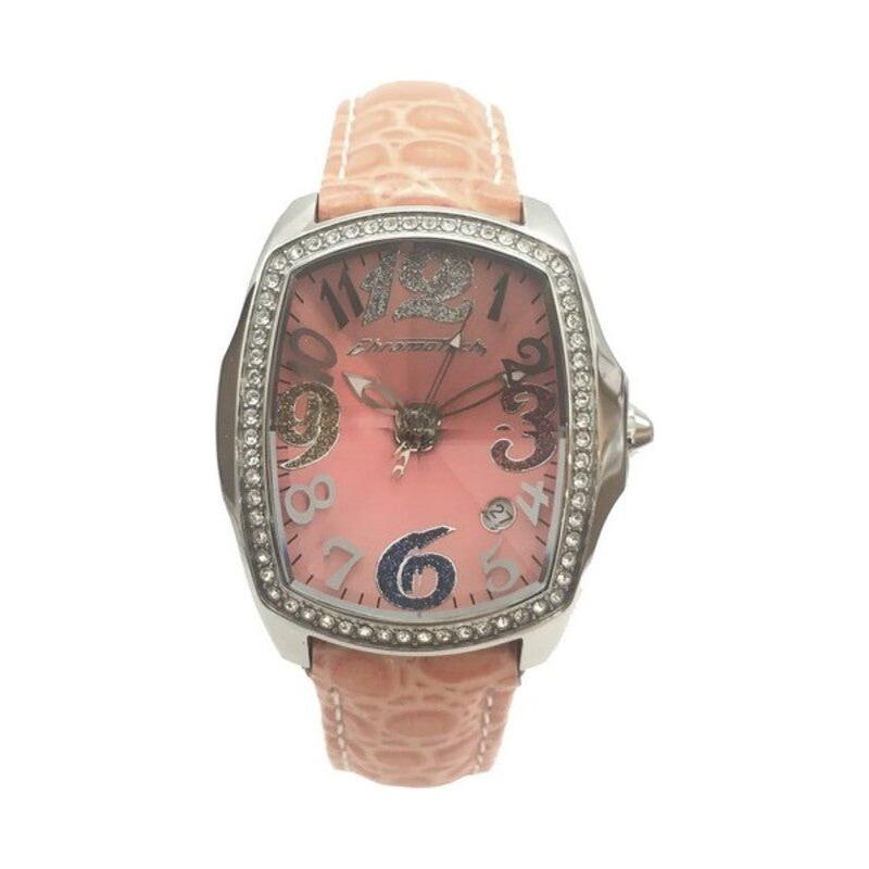 Chronotech Ladies Pink Leather Watch Strap Replacement - 34mm Diameter